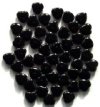 50 10mm Black Glass Heart Beads